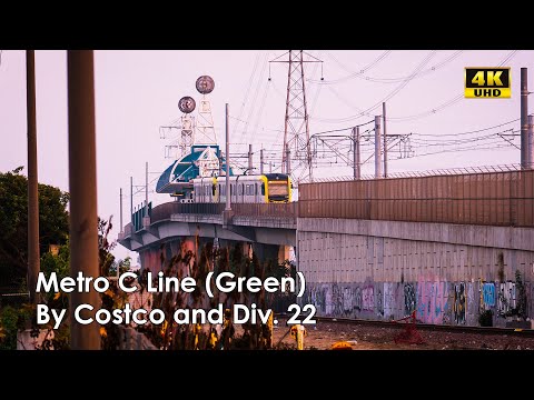 ⁴ᴷ⁶⁰ LA Metro | C Line (Green) by Hawthorne Costco and Division 22