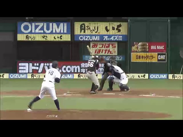 ライオンズ武隈が危険球退場…死球を受けたマリーンズ岡田はプレーを続行。 2014/3/21 L-M