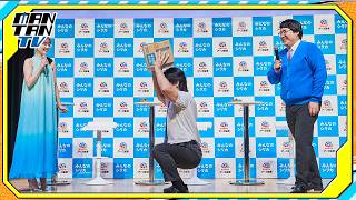 佐々木美玲も感嘆　野田クリスタルが「みんなのシリカ」1箱担いでスクワット！