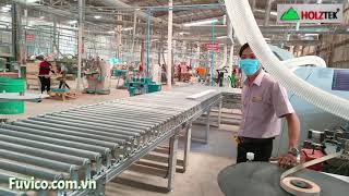 Máy dán cạnh tự động 700A và chuyền hồi ván tự động tại nhà máy Phan Thiết