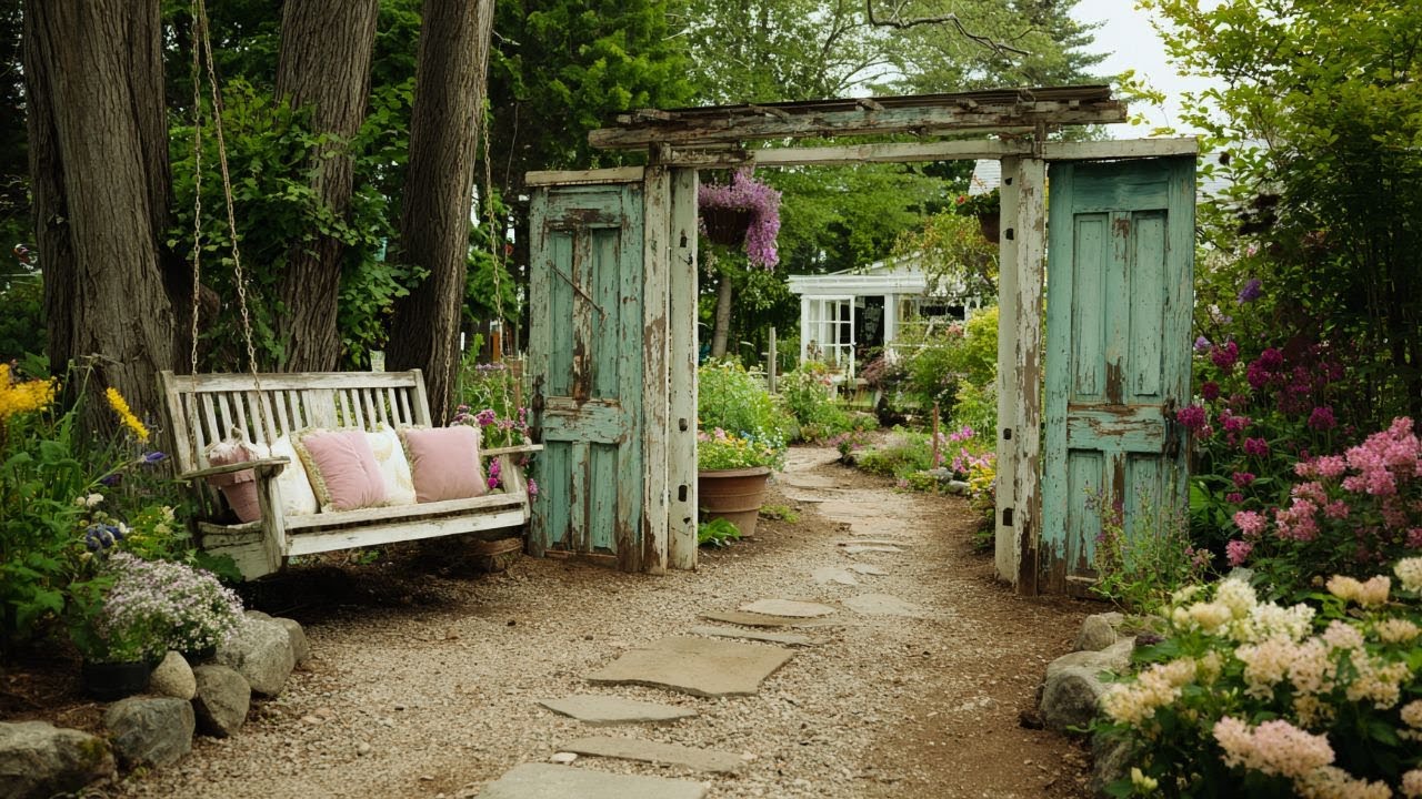 The Beauty Of Vintage Rustic Garden Design with Recycled Materials