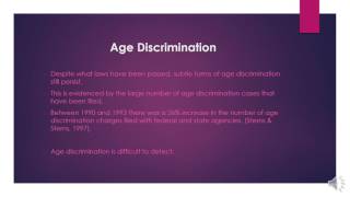 Evaluating older employees and age discrimination in employment