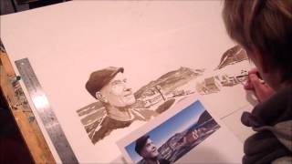 preview picture of video 'Artist Keli-Ann Pye-Beshara Timelapse Painting of Wayne Dyer for I AM Genie – St. John’s, NL'
