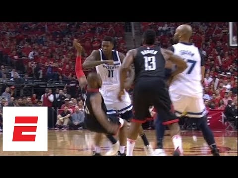 Chris Paul and Jamal Crawford get into it after foul in Game 5 of Rockets vs. Timberwolves | ESPN