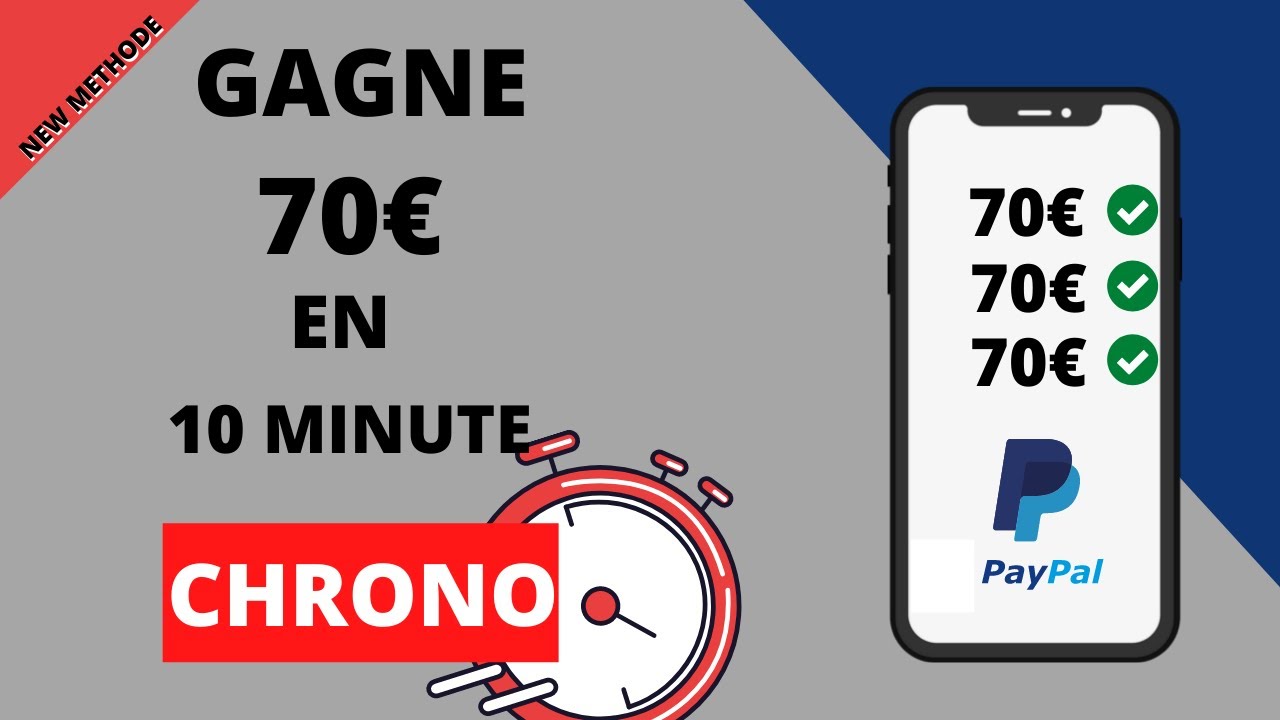 GAGNER 70 EUROS EN 10 MINUTE CHRONO FACILEMENT! ( ARGENT PAYPAL FACILE)