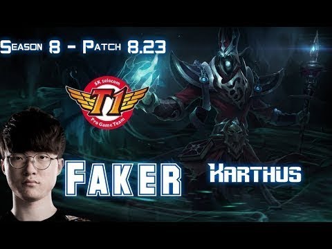 SKT T1 Faker KARTHUS Mid - Patch 8.23 KR Ranked | #115
