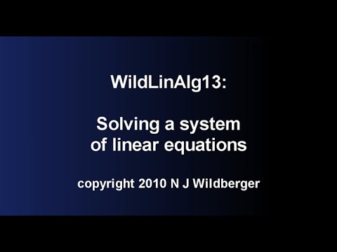 Solving a system of linear equations | Geometric Linear Algebra 13 | NJ Wildberger