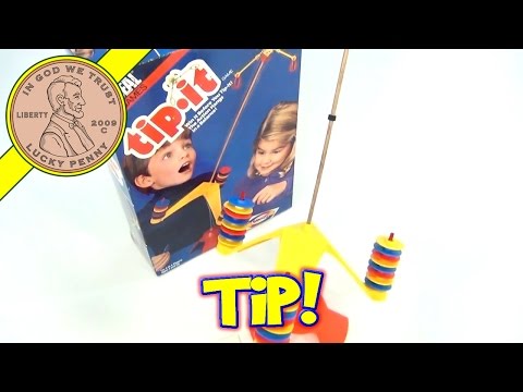 Tip It Game #7093, 1986 Ideal Toys - Win It Before You Tip It....The Action Hangs In A Balance! 