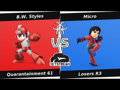 Quarantainment 61 Losers R3 - B.W. Styles (MegaMan) Vs Micro (Mii Brawler) - SSBU