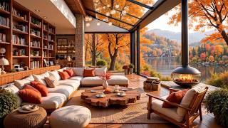 Soft Autumn Jazz In A Lakeside Living Room – Gentle Jazz With Nature On A Peaceful Autumn Morning