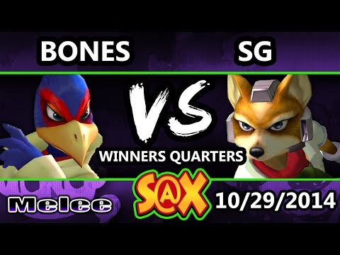 S@X - Bones (Falco) Vs. SG (Fox) SSBM Winners Quarters - Smash Melee