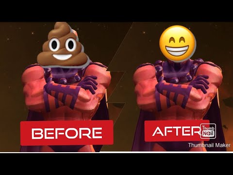 Magneto before and after the buff - marvel contest of champions