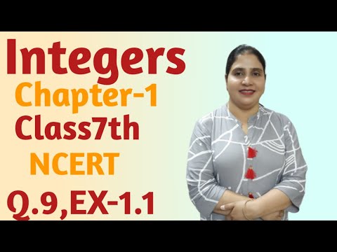 Integers Class7th|Q.9Ex1.1 Integers Class7th