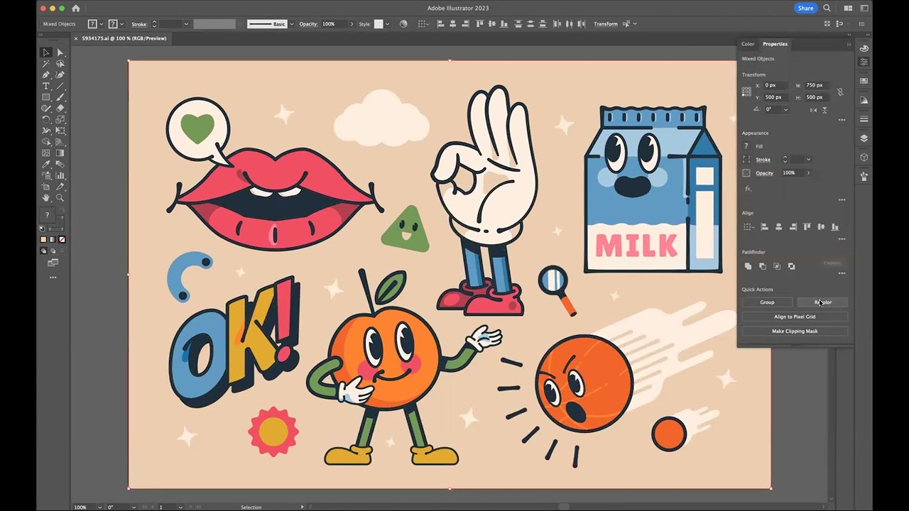 How to use Recolor - Adobe Illustrator