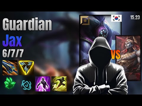 Guardian Top Jax vs Zaahen lol KR solo rank Full Game 15.23 | 가디언 잭스 vs 자헨