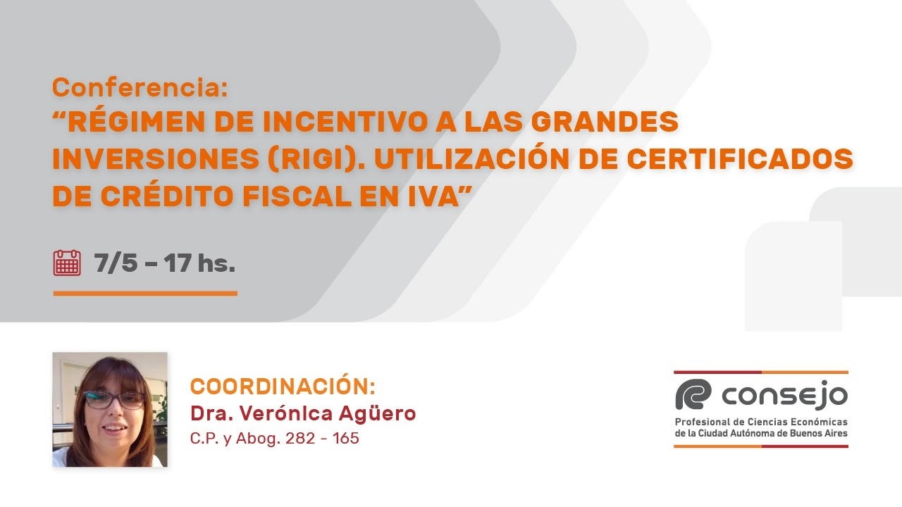 Régimen de Incentivo a las Grandes Inversiones (RIGI). Utilización de Ctfcds. de Créd. Fisc. en IVA