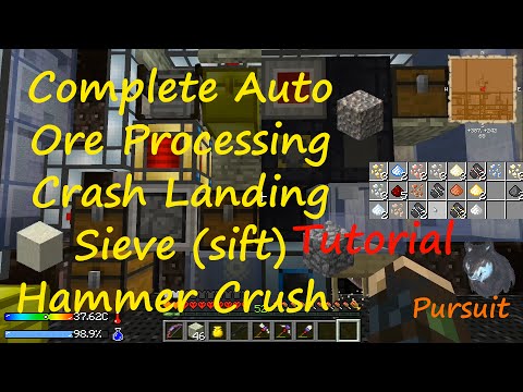 Tutorial Complete Auto Ore Processing & Sifting Crash Landing Minecraft, Both Sieve & Hammer