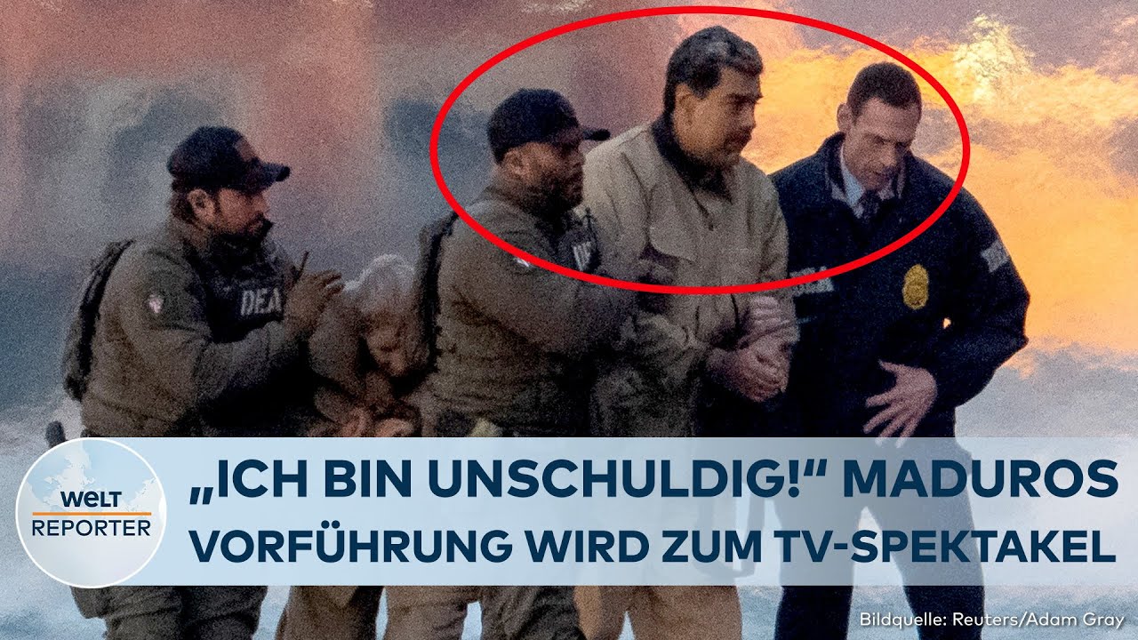 USA: Jeder Schritt im Live-TV! Maduros Gang ins Gericht wird zum Medien-Spektakel | WELT REPORTER