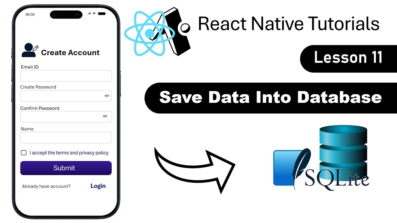 React Native #11- how to insert or save data into SQLite database