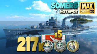 Download lagu Destroyer Somers on map Hotspot, 216k damage - World of Warships mp3