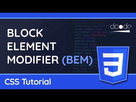 The Block Element Modifier BEM Naming Convention Methodology CSS Tutorial