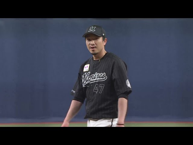 【6回裏】マリーンズ・田中靖洋 テンポよくアウトを奪い、3者凡退に抑える!! 2022年3月1日 オリックス・バファローズ 対 千葉ロッテマリーンズ