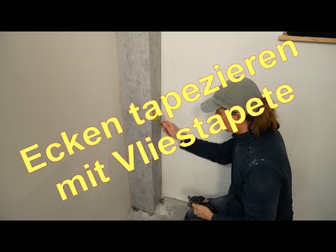 Wallpapering a corner with non-woven wallpaper