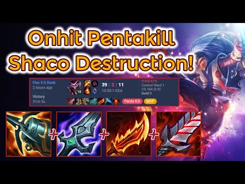 Pentakill New Rageblade Shaco - 39 Kills Ranked! [League of Legends] Full Gameplay - Infernal Shaco