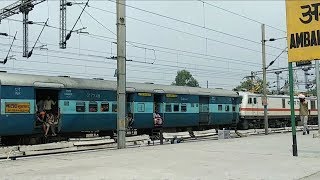preview picture of video 'WAP 7 Malwa SF Express departing from Ambala Cantt'