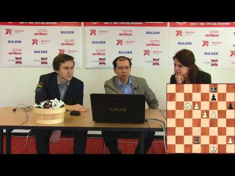 Press Conference Round 7: Karjakin Sergey (RUS) - Kasimdzhanov Rustam (UZB)