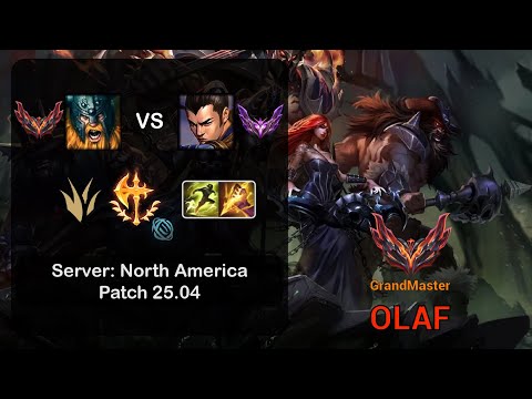 Olaf Jungle vs Xin Zhao - NA GrandMaster - Patch 25.04