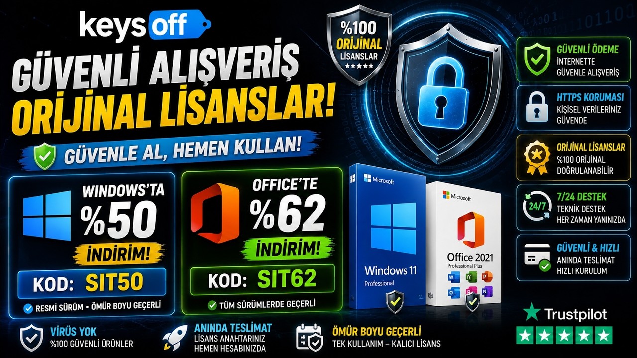 Windows %50, Office %62 İndirimde! Keysoff'dan Yeni Fırsatlar