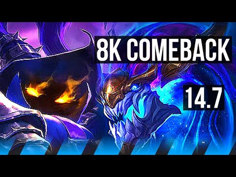 VEIGAR vs AURELION SOL (MID) | 8k comeback, 61k DMG, 1400+ games, 6 solo kills | NA Master | 14.7