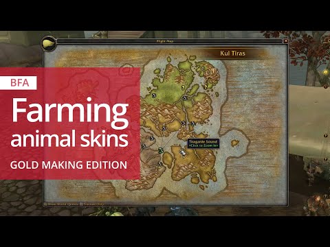 Best place to make gold, farming animal skins in Wow Battle For Azeroth. 10000+g/ph