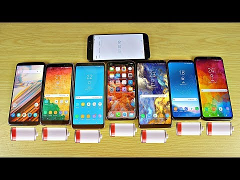 Samsung Galaxy A8 2018 vs iPhone X vs S8 vs Note 8 vs OnePlus 5T - Battery Drain Test!