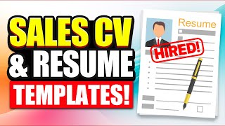 SALES CV & RESUME TEMPLATES! (How to WRITE a BRILLIANT CV or RESUME for SALES JOB POSITIONS!)