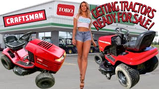 ITS SPRING 2024 TIME TO GET SOME LAWNTRACTORS READY FOR SALE NEW AGM BATTERY SWAP WASH & TEST DRIVE
