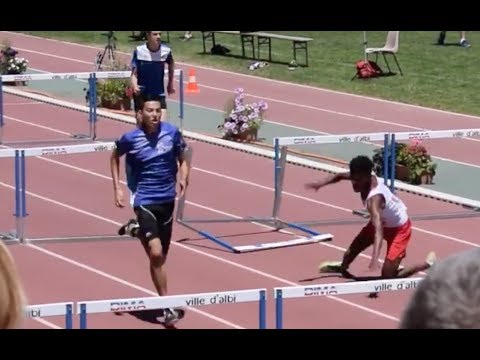 100m Haies MIM (série 1) - Championnats d'Occitanie Benjamins-Minimes sur piste 2017 à Albi