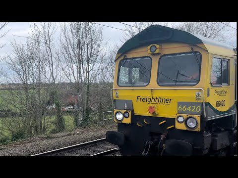 Class 66 convoy! 66420,66594 ‘NYK Spirit of Kyoto’, 66508 & 66543 - 068S -Penkridge 14/04/22