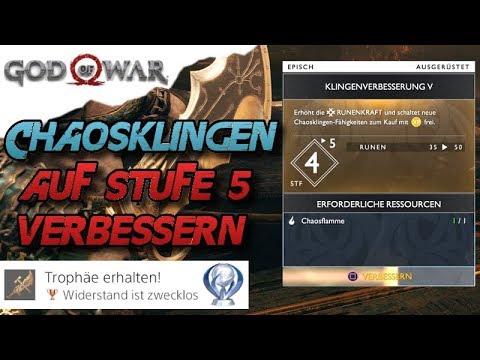 God of War 4 - Chaosklingen Stufe 5 aufwerten, Chaosflamme Fundort, Trophy Widerstand ist zwecklos