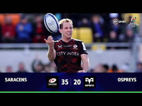 Saracens vs Ospreys (35-20) | Two late Malins tries see Saracens to QF | Champions Cup Highlights