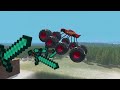 TRANSPORTING PIXAR CARS & FRUITS WITH COLORED & JOHN DEERE vs CLAAS vs TRACTORS - BeamNG.drive #962