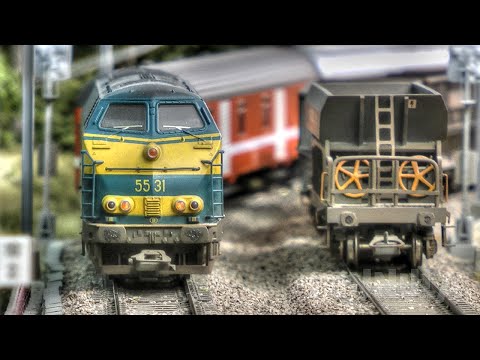 Modelleisenbahn H0 Diorama der Bahnstrecke von Luxemburg nach Spa (CFL Nordstrecke)