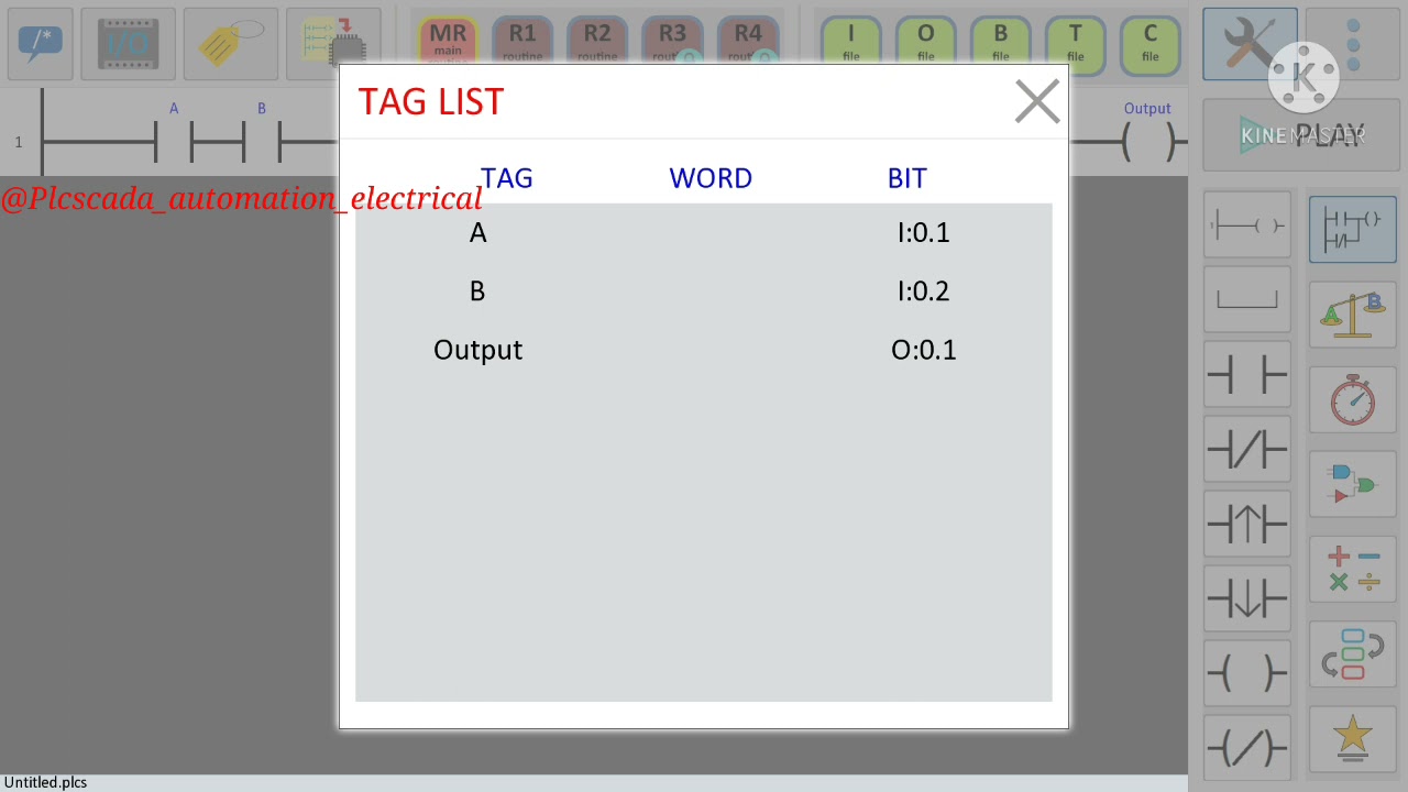 PLC ladder programming with simulation of AND Logic gate / PLC simulator / PLC addressing / PLC Tag