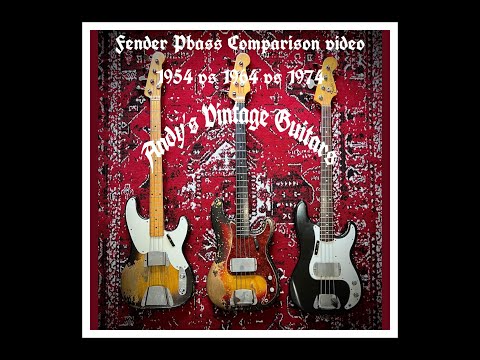 FENDER PRECISION BASS COMPARISON VIDEO - 1954 vs 1964 vs 1974 - Andy's Vintage Guitars