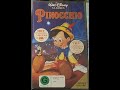 Opening And Closing To Pinocchio A Original 1940 Film WDHV VHS New Zealand 1995 REUPLOADED