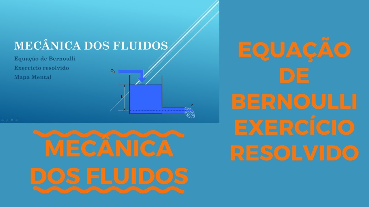 Mecânica dos Fluidos Exercício resolvido Equação de Bernoulli