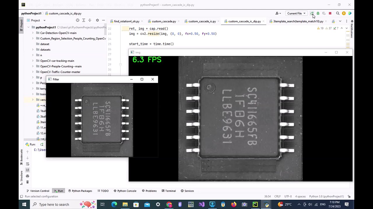 Opencv : Python | Custom Defect Detection  | IC Lead Inspection | Machine Learning | AI |
