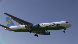 preview picture of video 'Uzbekistan Airways (HY/UZB) Boeing 767-300ER (767-33P/ER) UK67003.Landing approach'