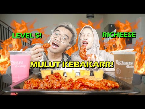 ASMR MUKBANG RICHEESE FIRE CHICKEN LEVEL 5 | MULUT KEBAKAR 😭